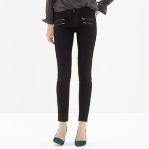Madewell | Dark Gray Biker Zip Skinny Jeans 26